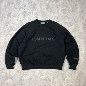 FOG- Fear Of God Black crewneck Sweatshirt Essentials Big Logo - men’s Size S